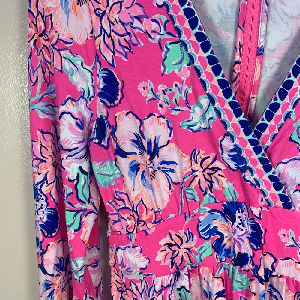 Lily Pulitzer Carmilla Pink Isle Last Bud Not Least Print - Picture 7 of 13